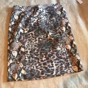 H&M animal print pencil skirt